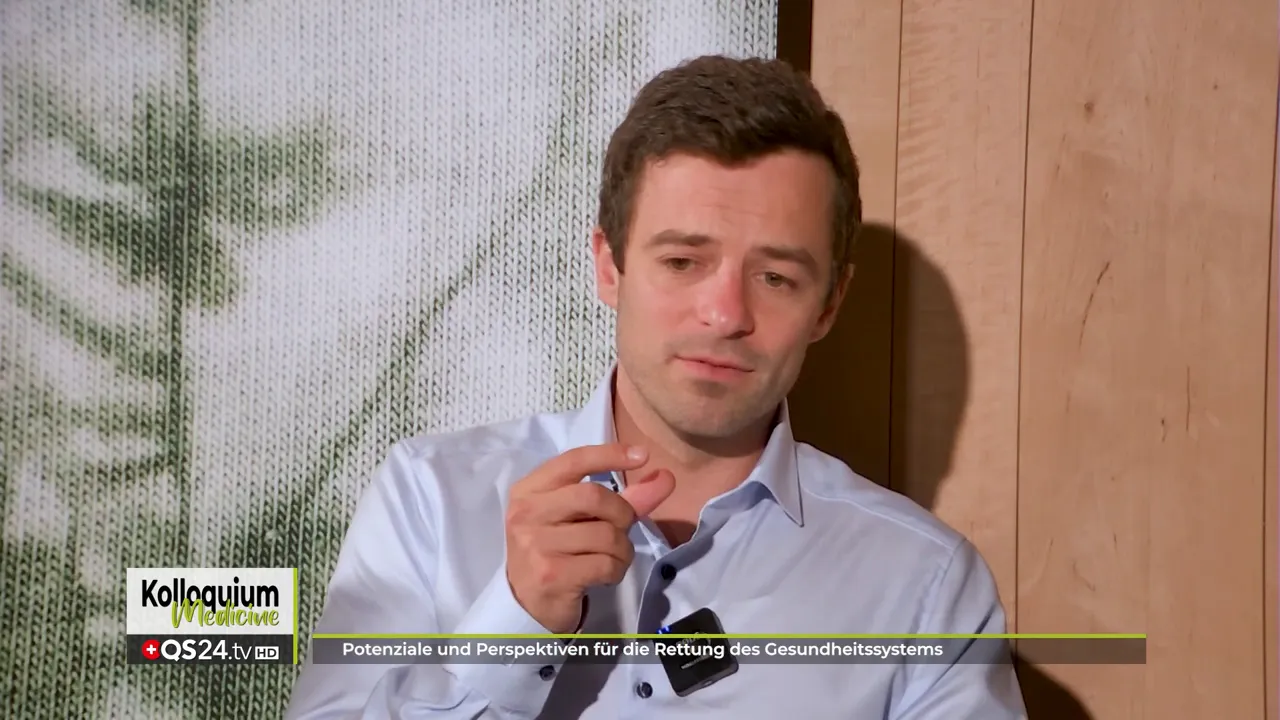 Expertenrunde zur Rettung des Gesundheitssystems mit Dr. Simon Feldhaus, Dr. Manuel Burzler, Prof. Dr. Alexander Rondeck und Dr. Henning Sartor 5 Dr. Manuel Burzler über digitale Wissensvermittlung für Patienten